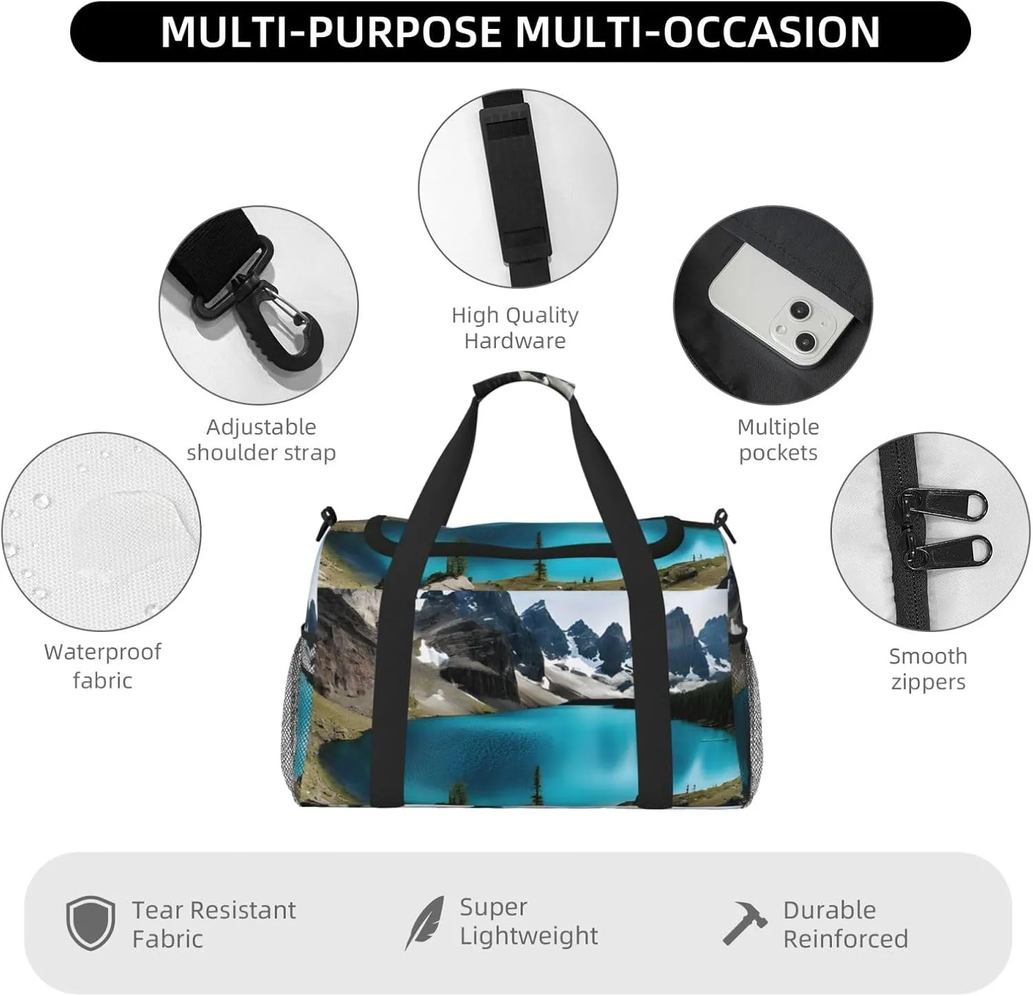 Rocky Mountain Durable Portable Crossbody Travel Bag, A Good Companion For Long-Distance Travel