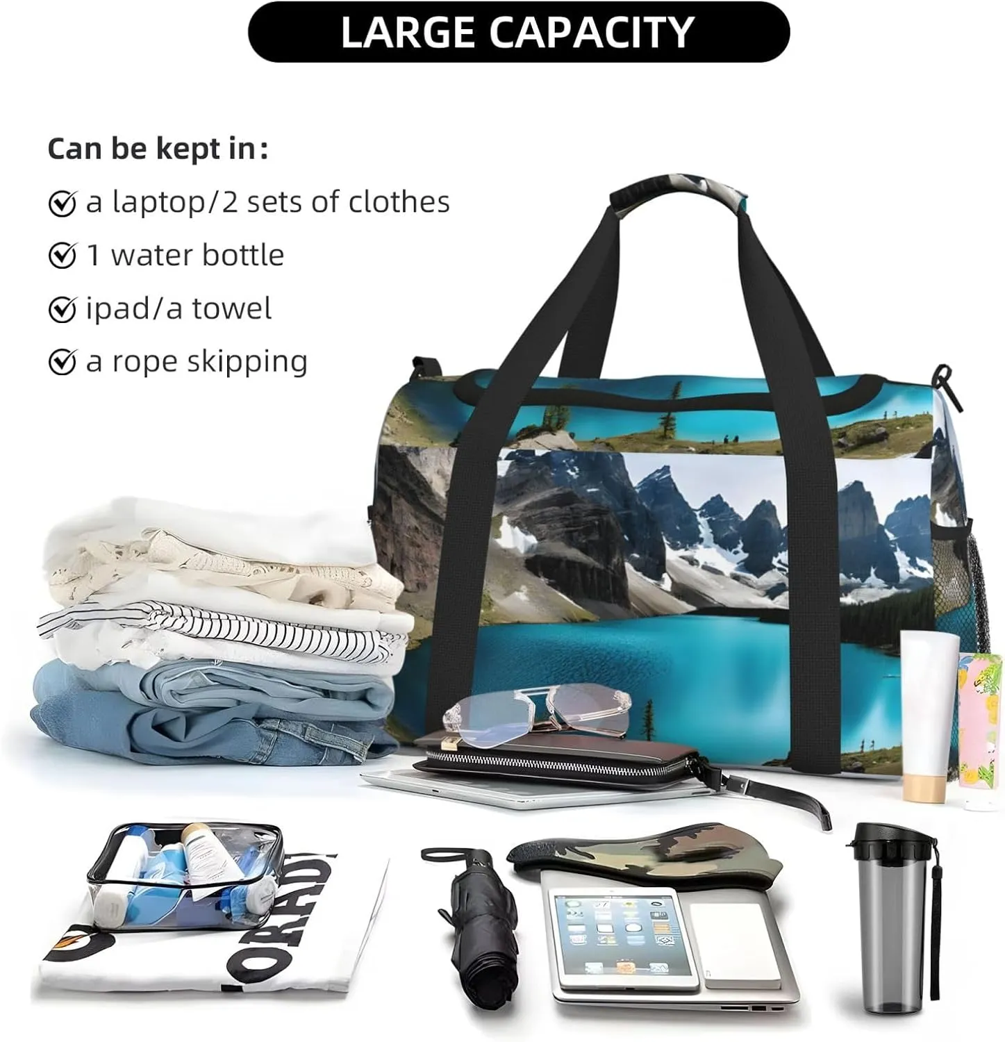 Rocky Mountain Durable Portable Crossbody Travel Bag, A Good Companion For Long-Distance Travel