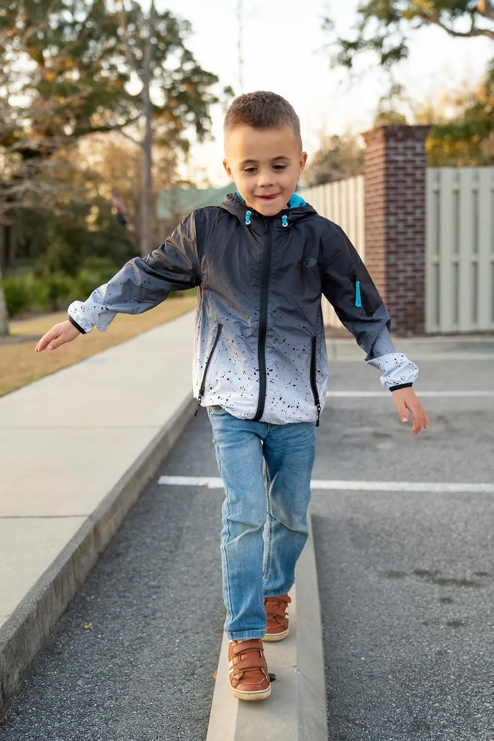 Rokka&Rolla Boys' Lightweight Water-Resistant Jersey-Lined Windbreaker Jacket