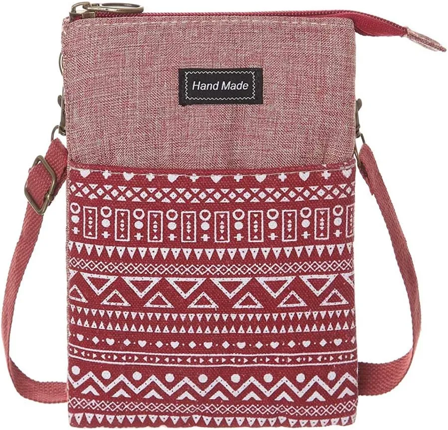 Roomy Cell Phone Purse Wallet Canvas Small Crossbody Purse Bags with Shoulder Strap For Women teen girlsl