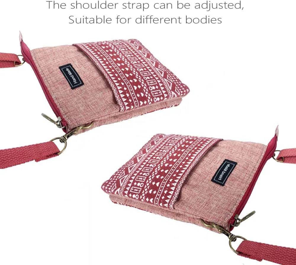 Roomy Cell Phone Purse Wallet Canvas Small Crossbody Purse Bags with Shoulder Strap For Women teen girlsl