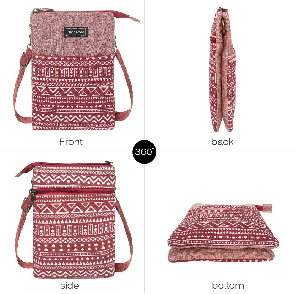 Roomy Cell Phone Purse Wallet Canvas Small Crossbody Purse Bags with Shoulder Strap For Women teen girlsl