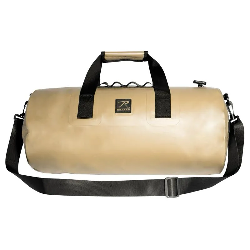 Rothco Waveguard Waterproof Duffle Bag 20L IPX7 Waterproof 19 Inch x 9 Inch Heavy-Duty Vinyl Tarpaulin Shell Black with Removable Shoulder Strap