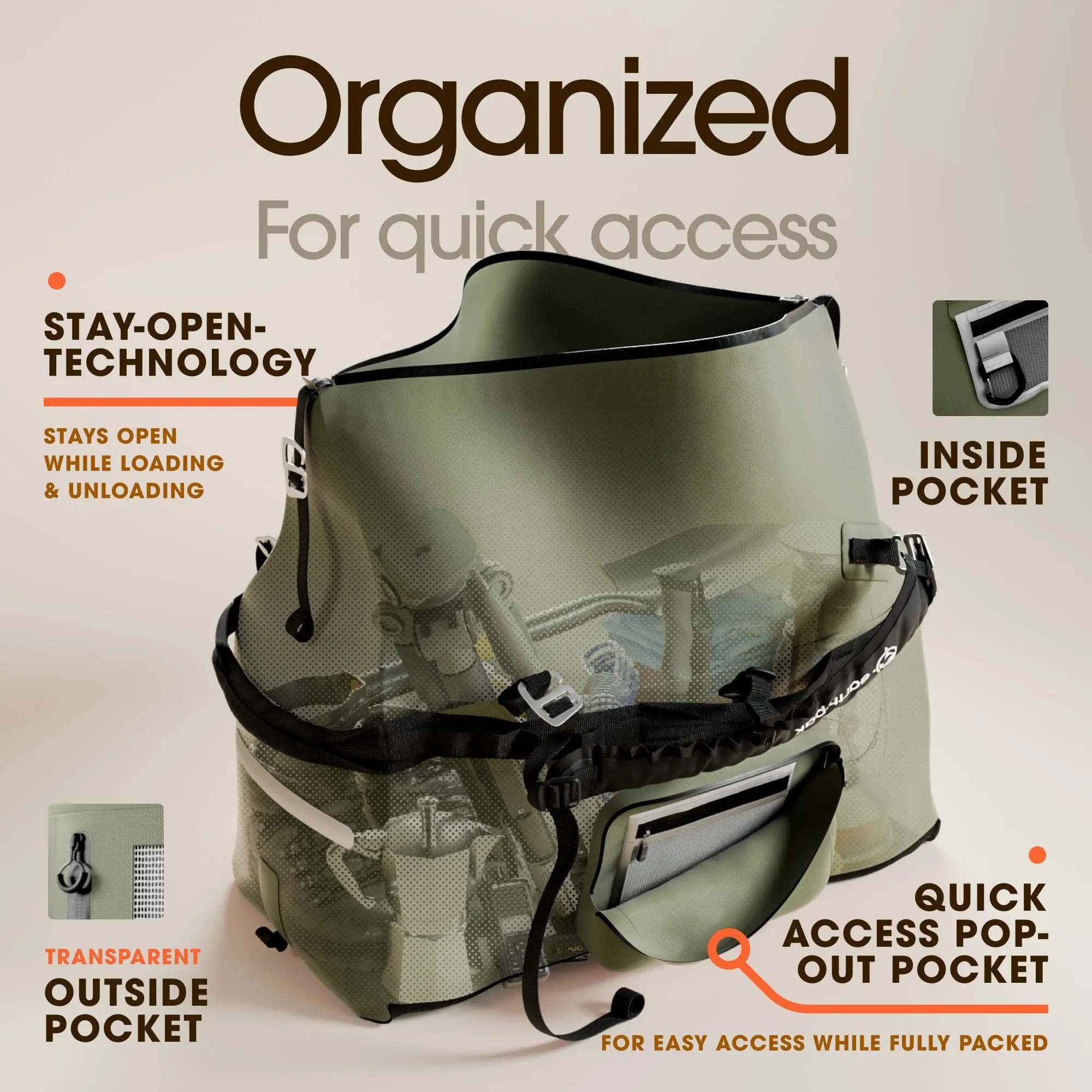 Rover Duffel Heavy Duty Water-Resistant 1680D TPU Duffle Bag with Detachable Straps & 4 Grab Handles ( 70L / 115L / 160L )