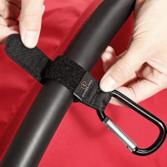 RUVALINO Stroller Hooks, Universal Multi-Purpose Stroller Clips for Bags, Pushchair or Pram, Black - 2Pack