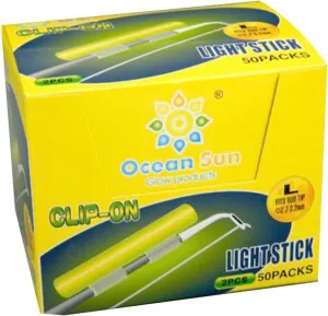 Saim Fishing Glow Sticks, Clip-On Fishing Glow Sticks 2.7 x 3.2mm L Dry Type Snap Fishing Rod Top Glow Stick 50 Bags 100 Pcs