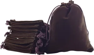 Sansam 20pcs Brown Drawstrings Velvet Bags for Jewelry, Gift, Wedding Favors, Candy Bags, Party Favors, 5.2x7.2''