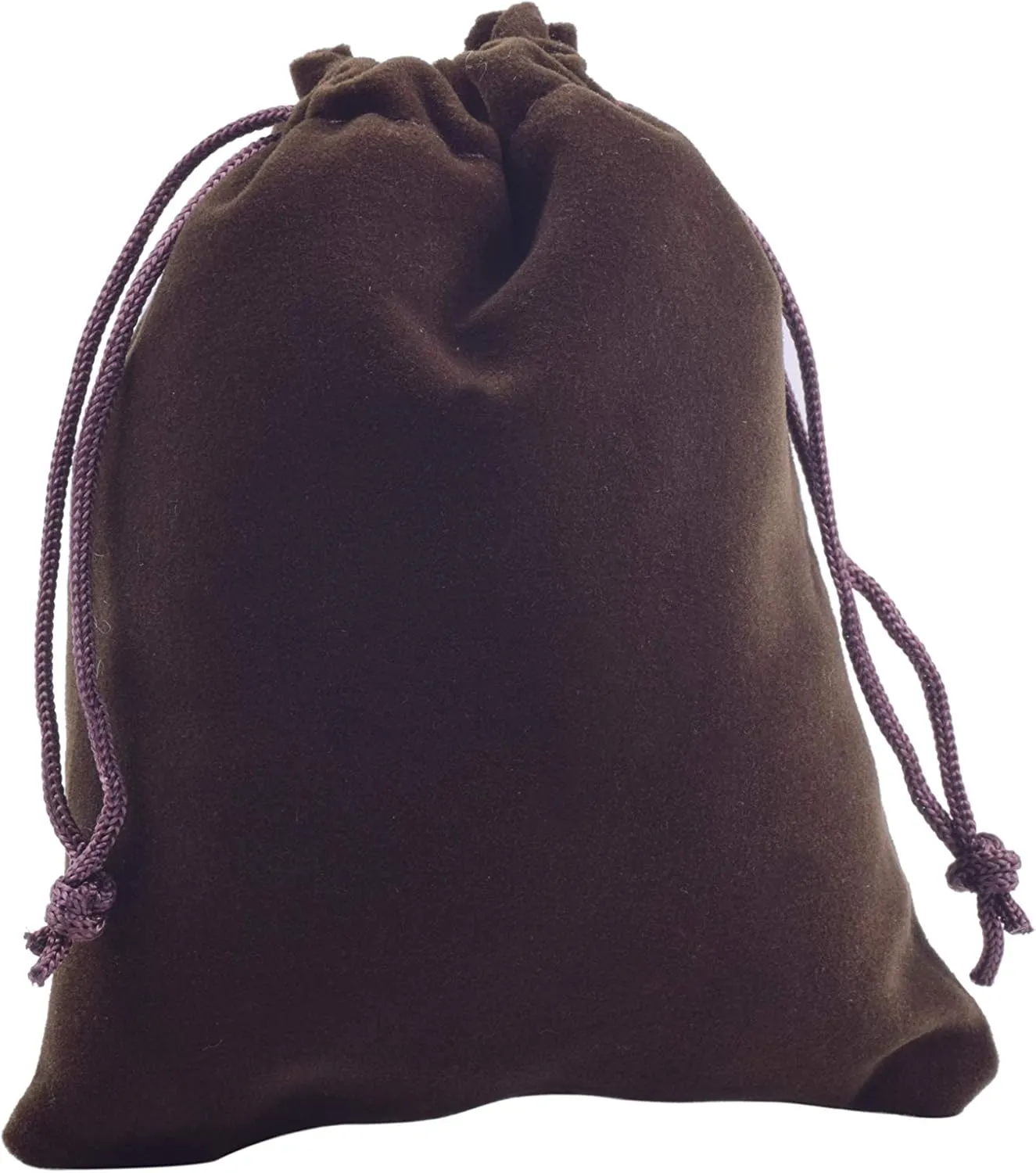 Sansam 20pcs Brown Drawstrings Velvet Bags for Jewelry, Gift, Wedding Favors, Candy Bags, Party Favors, 5.2x7.2''