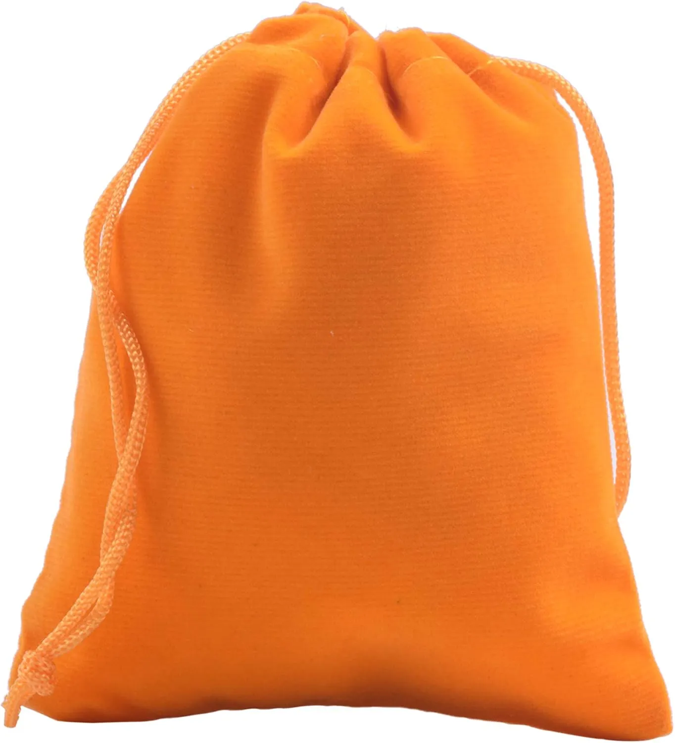 Sansam 50pcs Small Drawstring Velvet Jewelry Pouches, 4.0x4.8 Inch Orange Drawstring Velvet Gift Bags,Treat Favor Bags for Wedding, Party, Shower