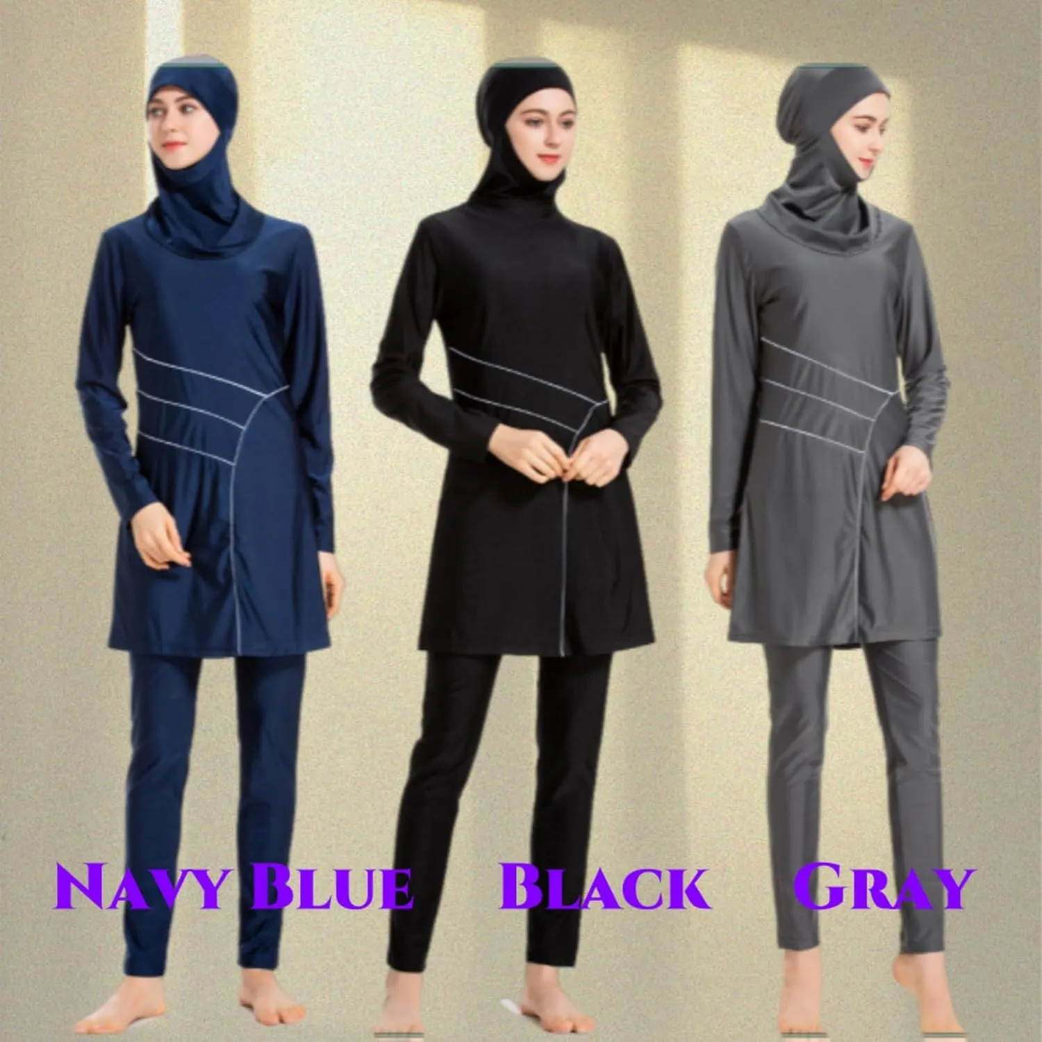 SARBUTER Muslim Swimwear for Women Modest Full Cover Swimsuit Long Sleeve Hijab Burkini