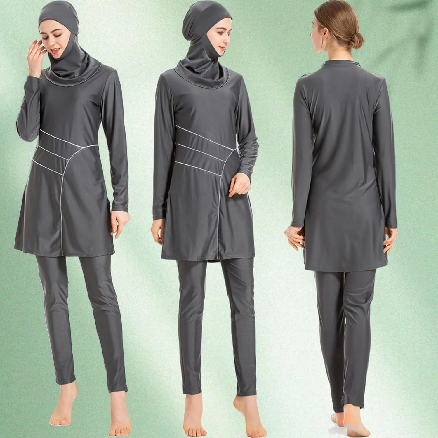 SARBUTER Muslim Swimwear for Women Modest Full Cover Swimsuit Long Sleeve Hijab Burkini
