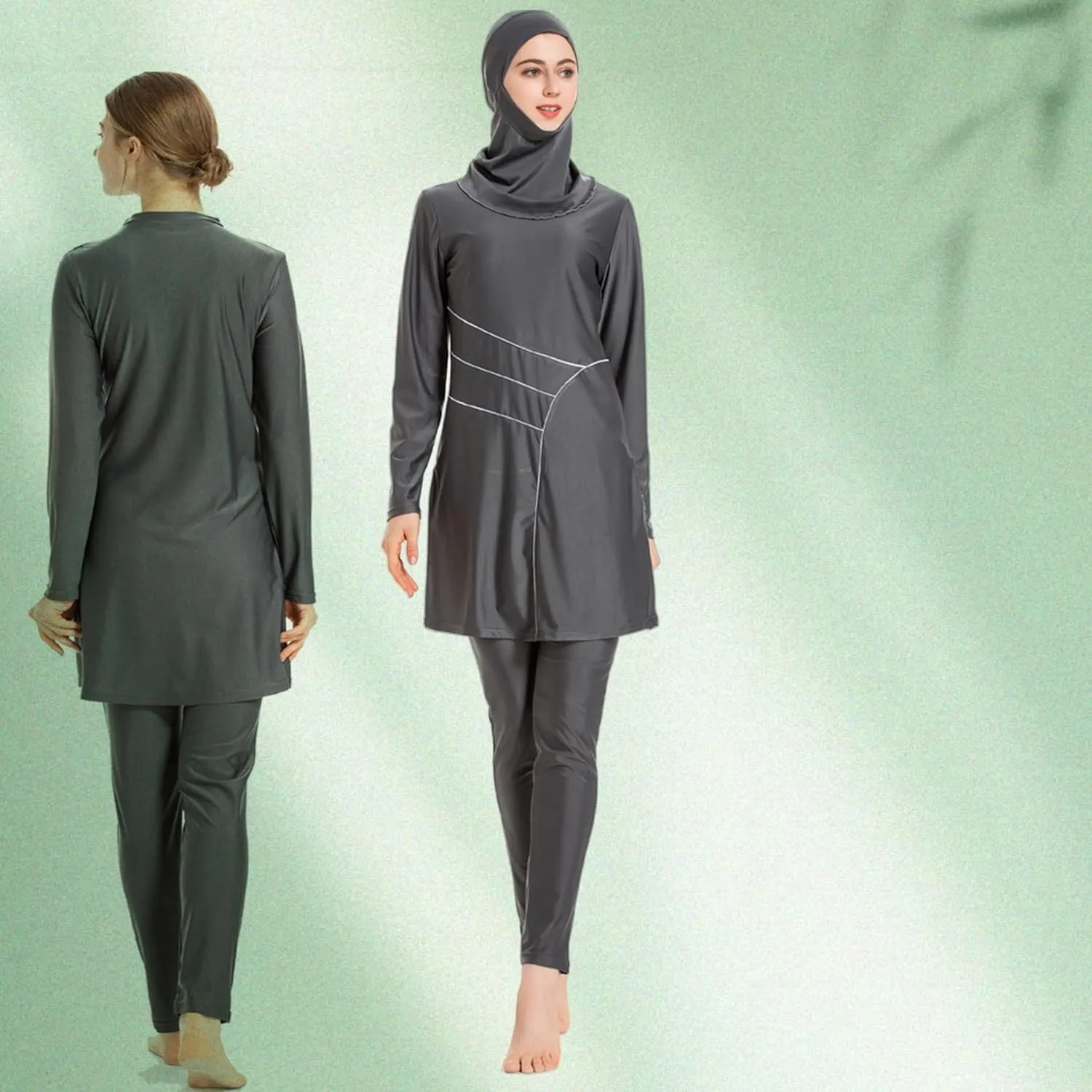 SARBUTER Muslim Swimwear for Women Modest Full Cover Swimsuit Long Sleeve Hijab Burkini