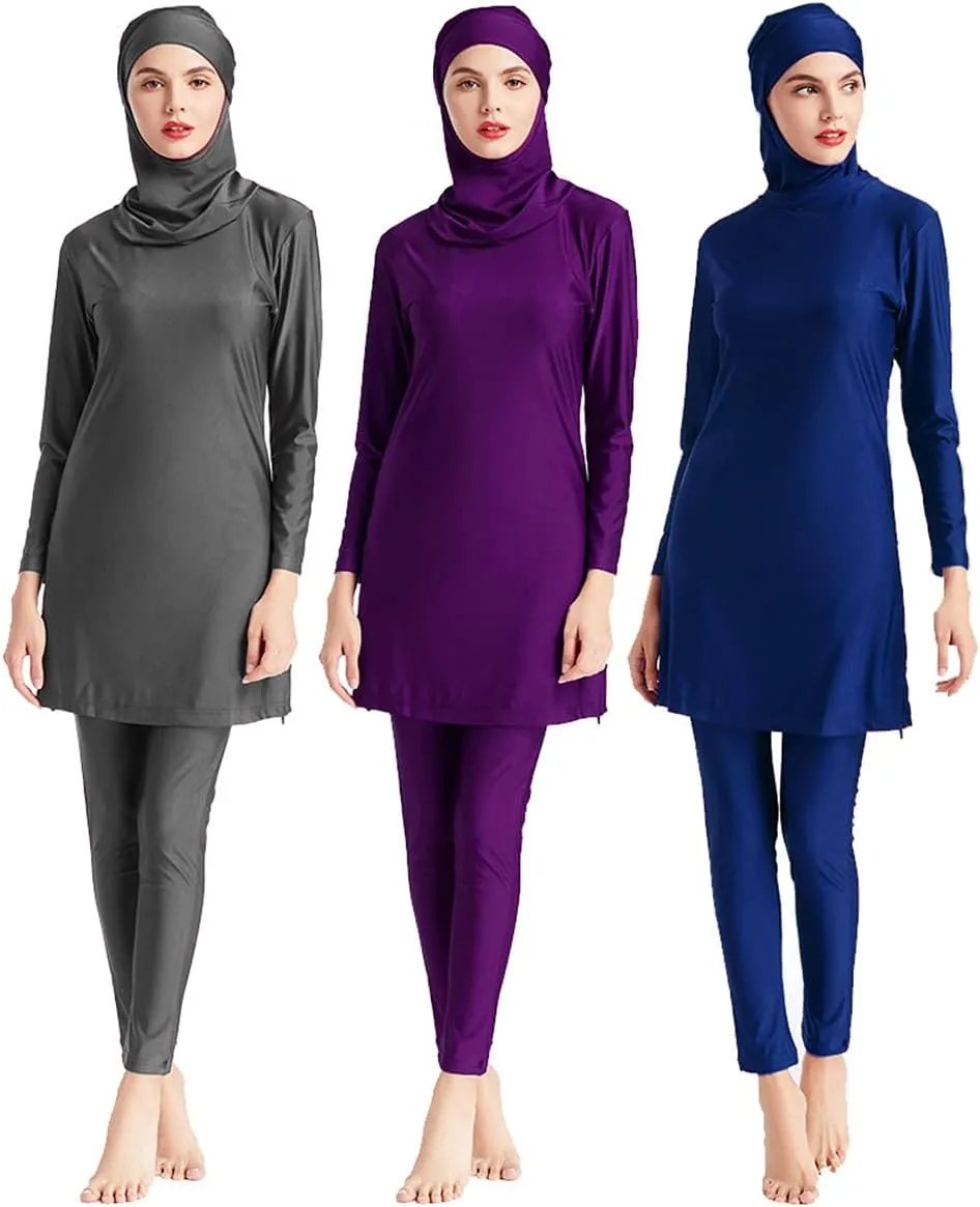 SARBUTER Women Muslim Modest Swimsuit Full Coverage Swimwear Long Sleeve Hijab Burkini Islamic Bathing Suits