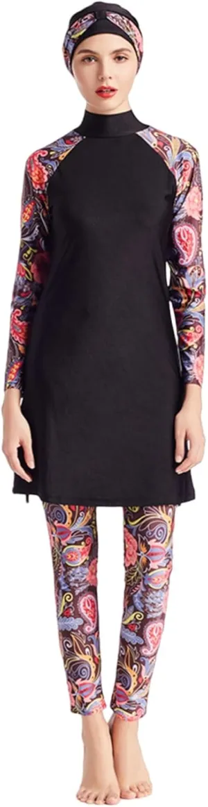 SARBUTER Women Muslim Modest Swimsuit Full Coverage Swimwear Long Sleeve Hijab Burkini Islamic Bathing Suits