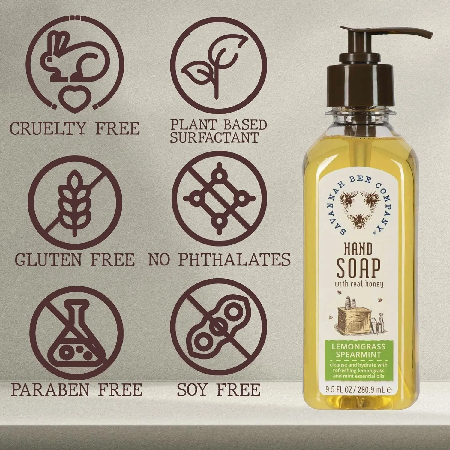 Savannah Bee Company Liquid Hand Soap - Natural Hand Soap with Essential Oils