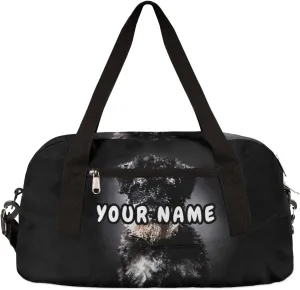 Schnauzer Dog Personalized Kids Duffel Bag for Girls Boys, Dog Debris Custom Name Dance Bag Overnight Small Duffel Bag Carry On Weekend Sports Travel Bag for School Practice Gymnastics Ballet