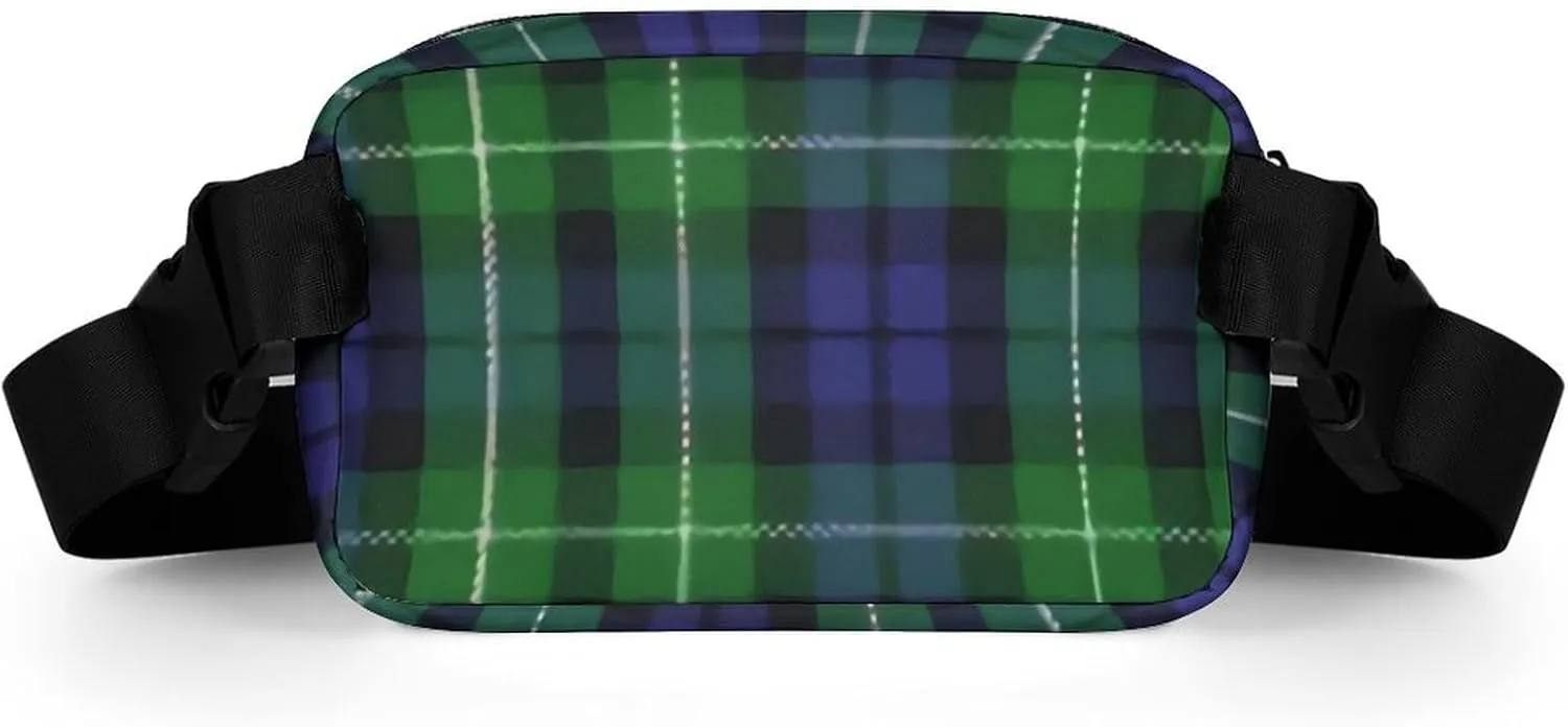 Scottish Clan Graham Tartan Plaid Full Printed Waist Bag, Large Capacity Portable Waist Bag