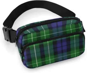 Scottish Clan Graham Tartan Plaid Full Printed Waist Bag, Large Capacity Portable Waist Bag