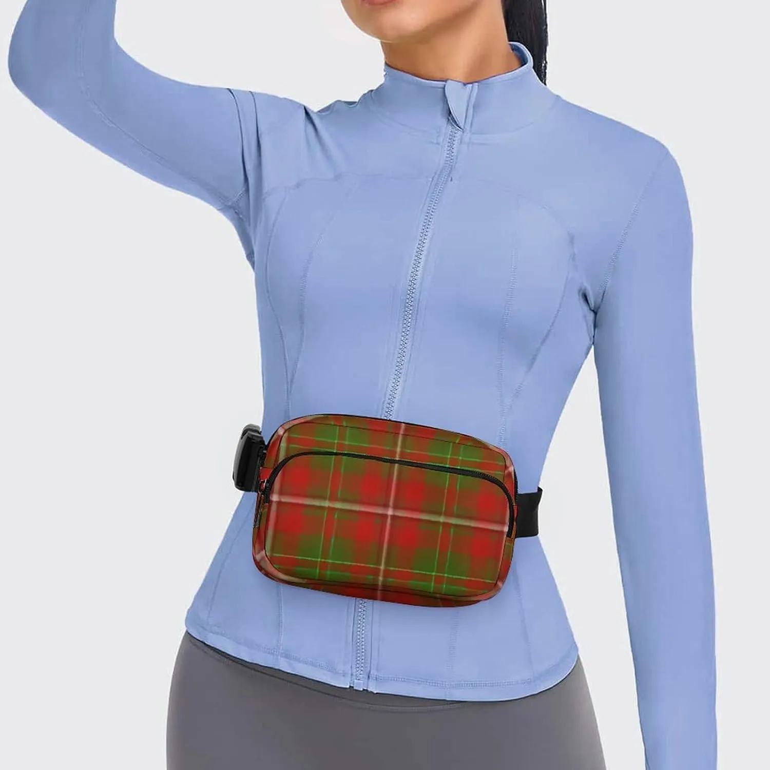 Scottish Clan Hay Tartan Plaid Full Printed Waist Bag, Large Capacity Portable Waist Bag