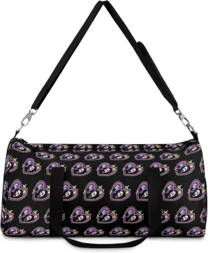 Scream Ghost Heart Black Duffel Bag - Pastel Goth Travel Accessories - Creepy Cute Gym Bags - Overnight Carry All - Weekender Duffle - Serial Killer - Horror True Crime Junkie (23" x 12" x 12")