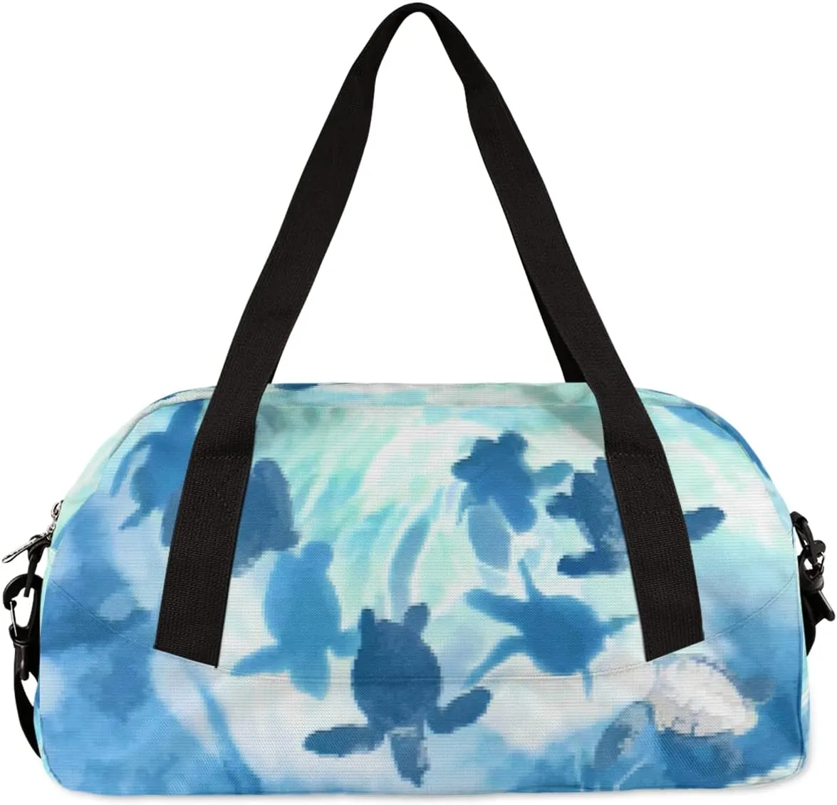 Sea Ocean Animal Turtles Kids Duffel Bag for Girls Boys Teens, Sea Turtles Pixel Wind Dance Bag Overnight Small Duffel Bag Carry On Weekend Sports Gym Travel Bag for School Practice Gymnastics Ballet