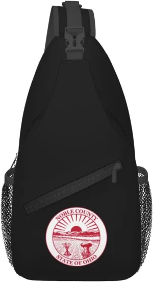 Seal Of Noble County Ohio Crossbody Bags For Women Men Chest Backpack Gym Shoulder Bag Travel Outdoor Sports Casual Crossbody Bags