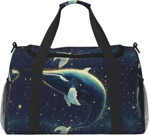 Seal Whale Octopus Fish print Weekender Overnight Carry On Bag Gym Luggage Bag Duffel Bag for Travel Women