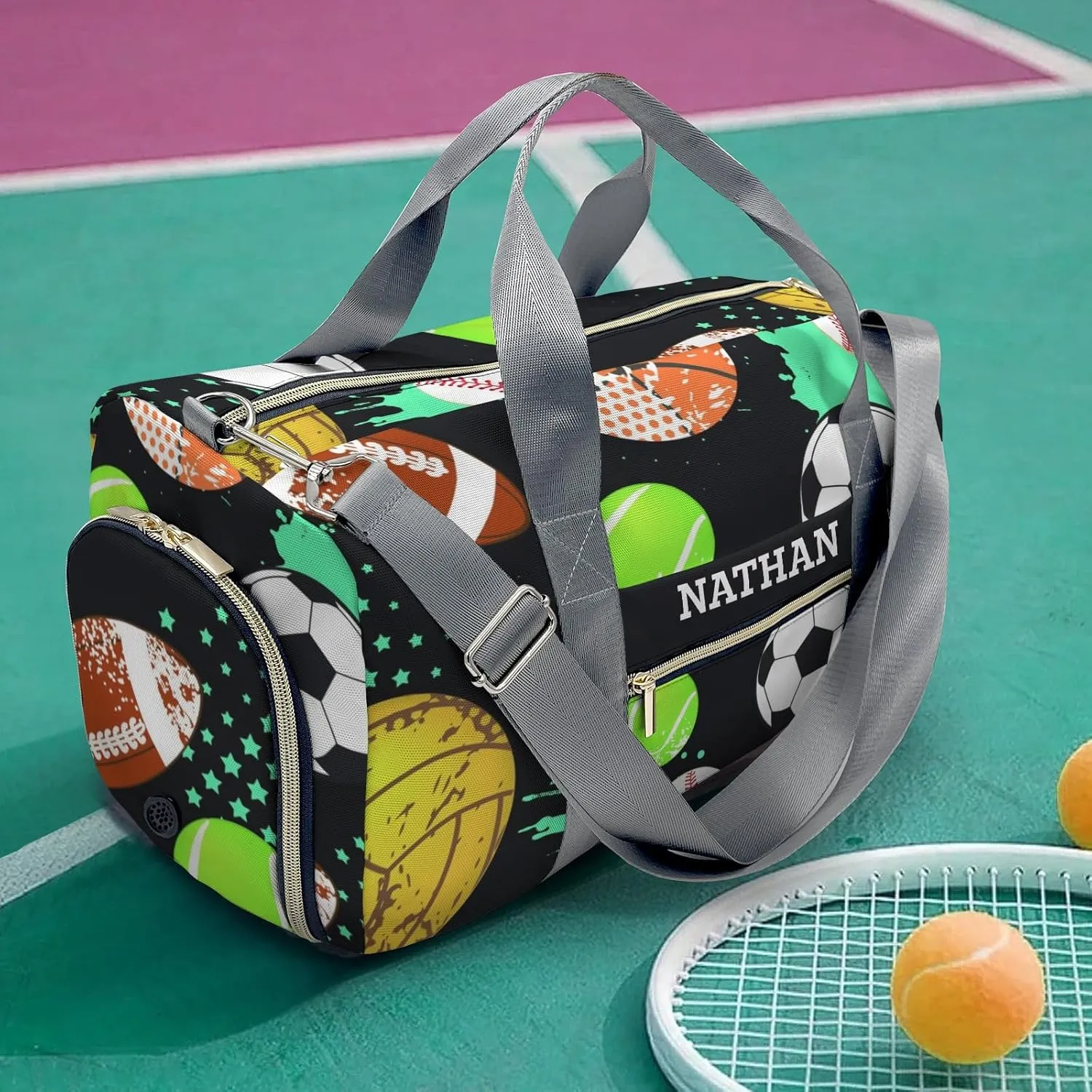 Seamless Sport Balls Personalized Travel Duffel Bag Custom Waterproof Overnight Bag for Gym Sport Swim Bags Travel Assistant