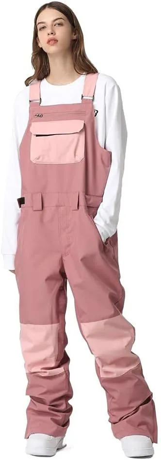 SEARIPE Women and Mens Snow Bibs Adjustable Overalls Pants Wear-resistant Bib Hiking Climbing Insulated Ski Pants