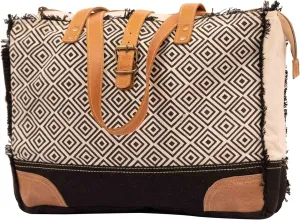 SEL de MER Upcycled Canvas & Leather Shoulder Bag, Tote Handbag for Women