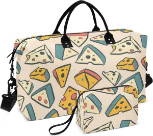 senya Weekender Bags Travel Duffel Gym Bag Cheese Pattern Carry on Overnight Tote Bag with Toiletry Bag for Airplane Travel Trip Gym Yoga, g366801460p1006c1071s2442