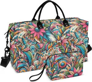 senya Weekender Bags Travel Duffel Gym Bag Fashion Mandala Pattern Carry on Overnight Tote Bag with Toiletry Bag for Airplane Travel Trip Gym Yoga, g366816666p1006c1071s2442