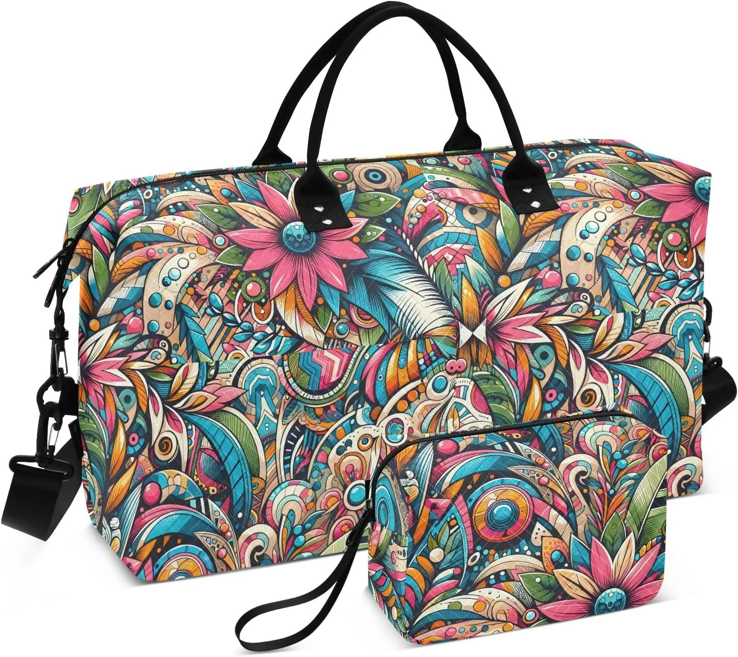 senya Weekender Bags Travel Duffel Gym Bag Fashion Mandala Pattern Carry on Overnight Tote Bag with Toiletry Bag for Airplane Travel Trip Gym Yoga, g366816666p1006c1071s2442