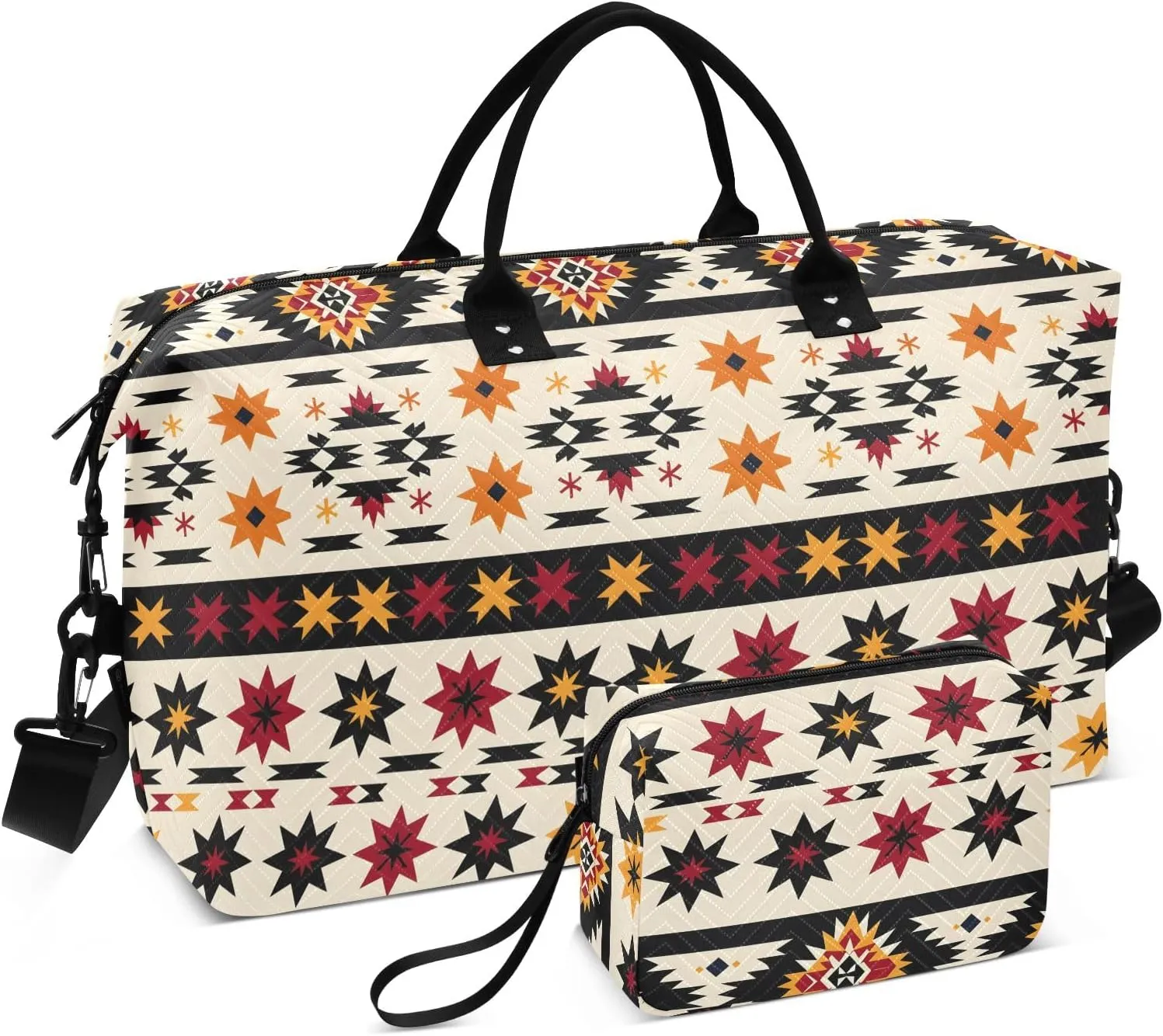 senya Weekender Bags Travel Duffel Gym Bag Indian Aztc Western Carry on Overnight Tote Bag with Toiletry Bag for Airplane Travel Trip Gym Yoga