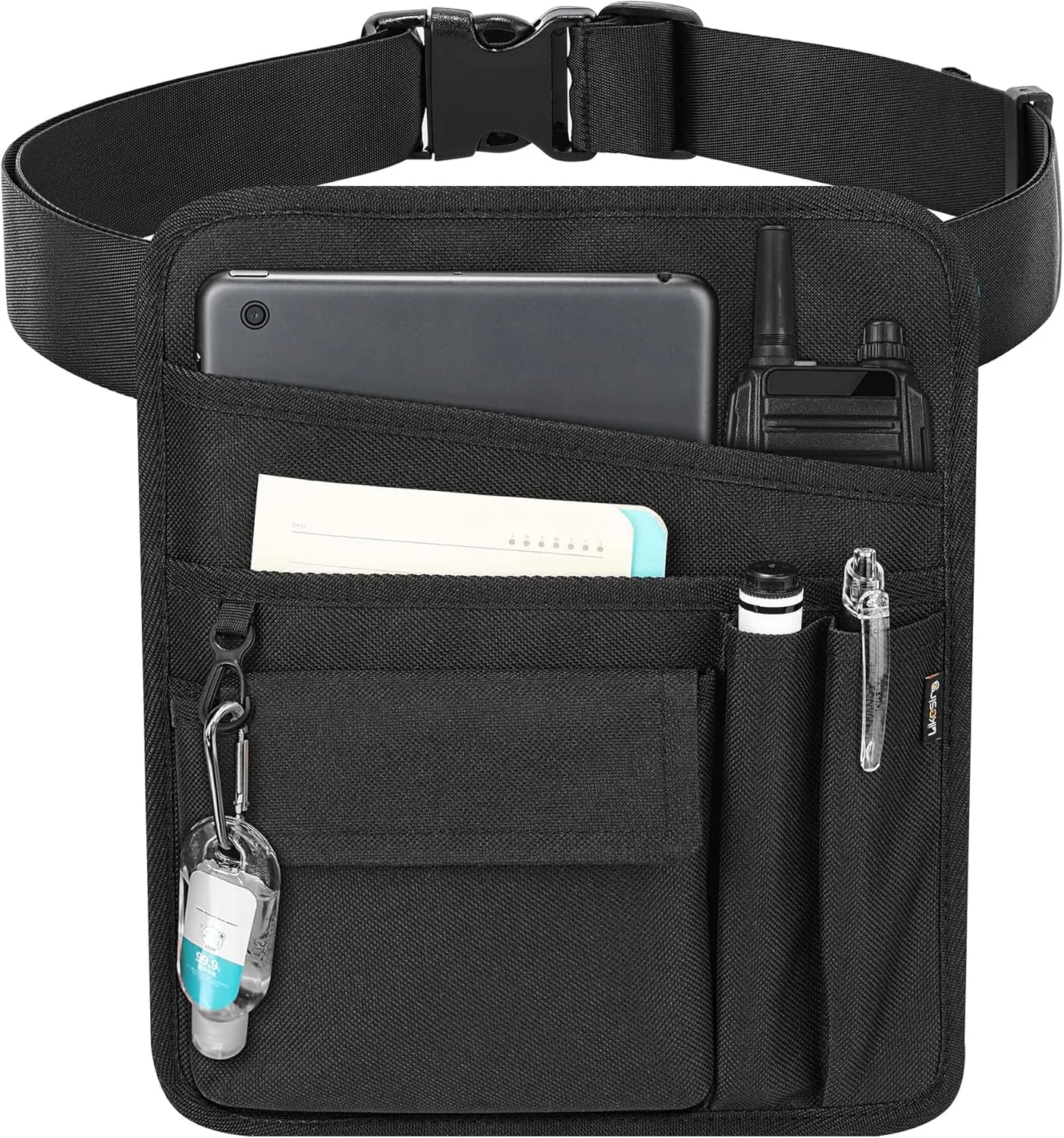 Server Apron Waist Pouch, Restaurant Waiter Waist Tool Pouch Bag with Adjustable Belt, Utility Money Bag Working Serving Apron with Pockets for Waitress for Restaurant Hotel Bar