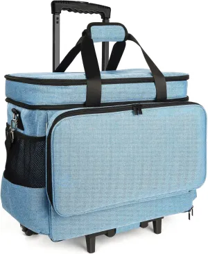 Sewing Machine Case with Wheels, Rolling Sewing Machine Tote for Carrying, Fits for Most Machines