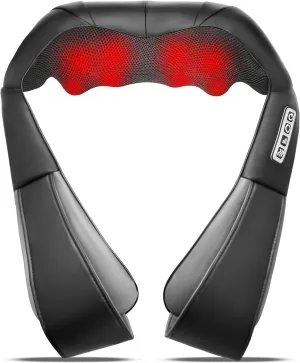 Shiatsu Neck and Back Massager with Heat,Electric Deep Tissue Kneading Neck and Shoulder Massage,Best Gifts for Women Men Mom Dad Mothers Fathers Day Birthday Gift(NOT Cordless)