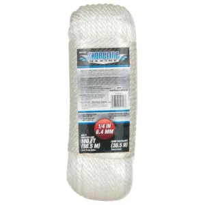 Shoreline Marine Solid Braid Nylon Multi-Purpose Line-1/4 in x 100 ft.-White