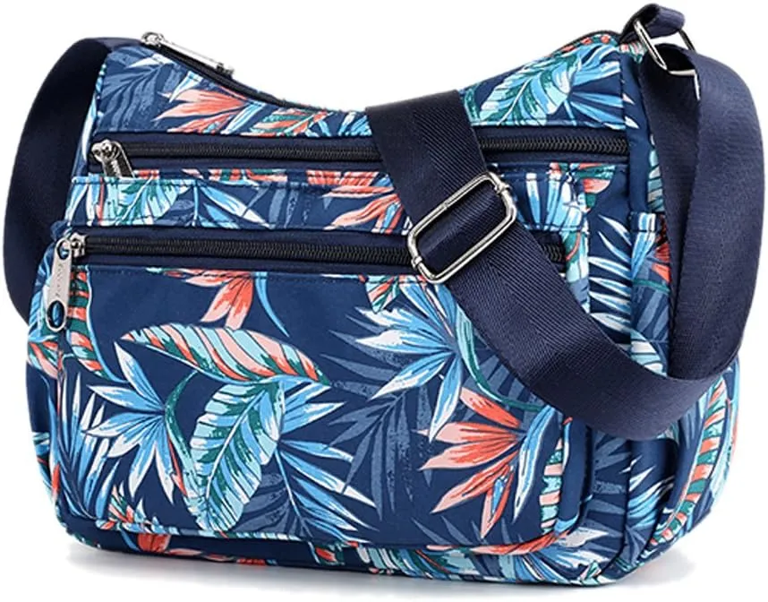 Shoulder Bag Purse Nylon Multi Pocket Waterproof Handbag Women Messenger Bags Travel Work Tote Bag