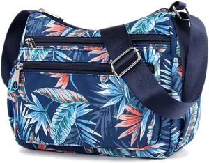 Shoulder Bag Purse Nylon Multi Pocket Waterproof Handbag Women Messenger Bags Travel Work Tote Bag