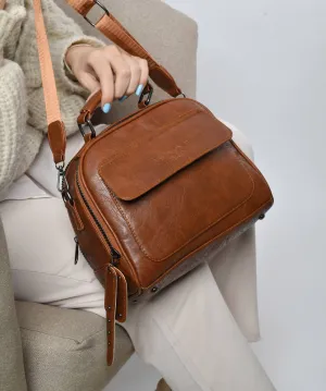 Shoulder bag with front pocket - Havana