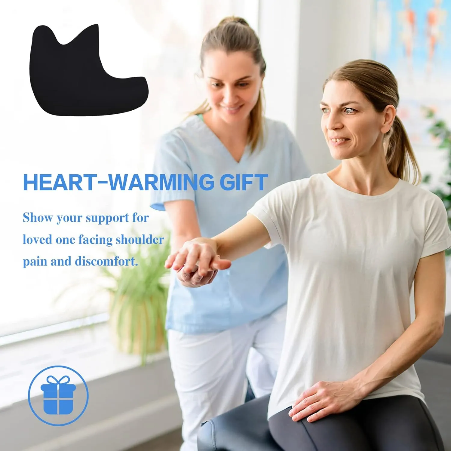 Shoulder Surgery Pillow, Shoulder Pillow with Detachable Sling, Rotator Cuff Pillow for Shoulder Pain Relief, Comfortable Post Shoulder Surgery Pillow, Firm and Removable(Black)