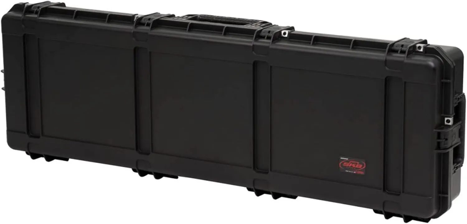 SKB iSeries 6018-8 60 Inch Waterproof Utility Protective Case with Wheels, Layered Foam Interior, and Stainless Steel Protector Clips, Black