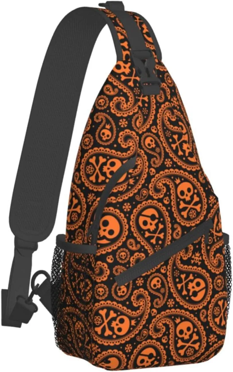 Skull Sling Backpack Chest Bag Crossbody Shoulder Bag Gym Cycling Travel Hiking Daypack For Men Women