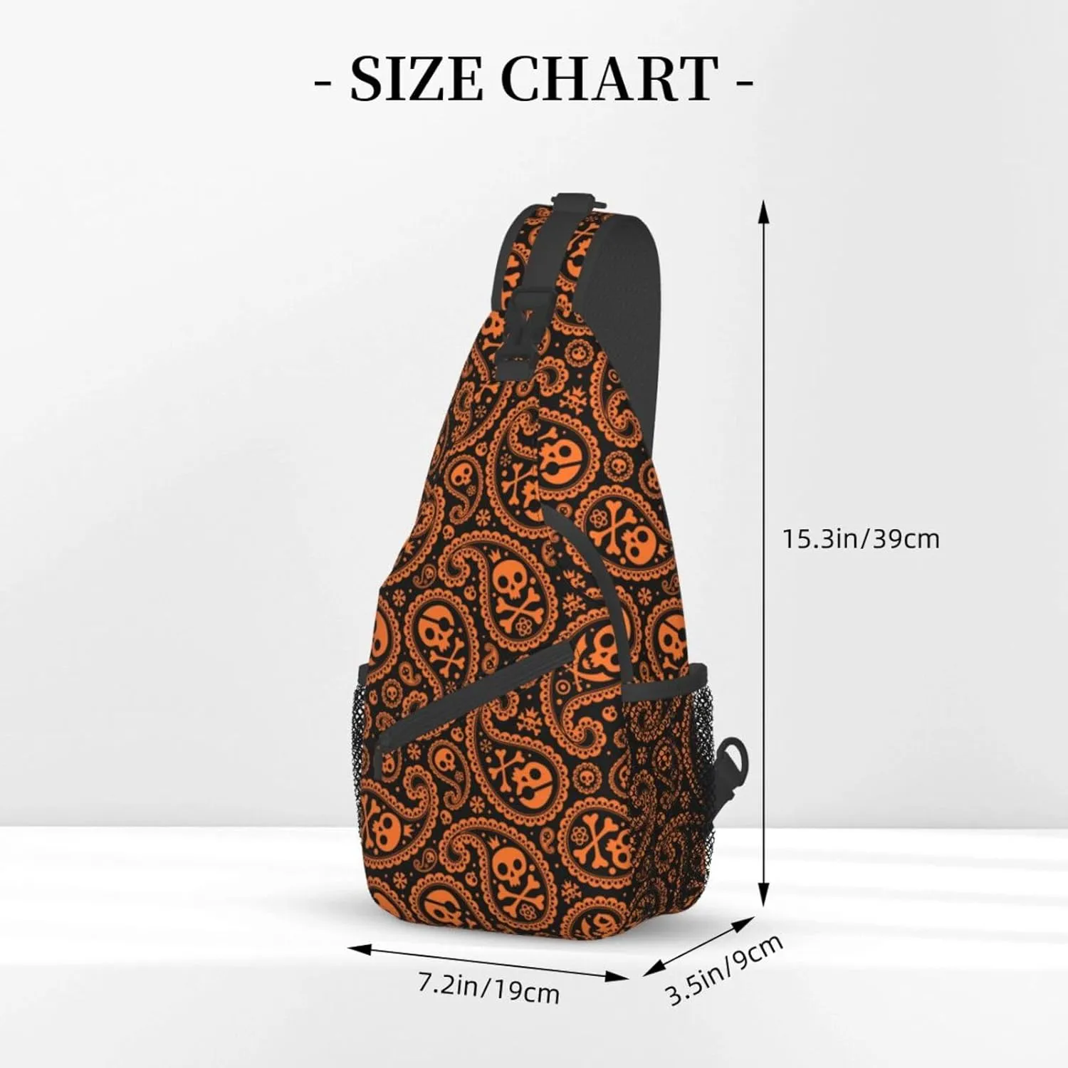 Skull Sling Backpack Chest Bag Crossbody Shoulder Bag Gym Cycling Travel Hiking Daypack For Men Women