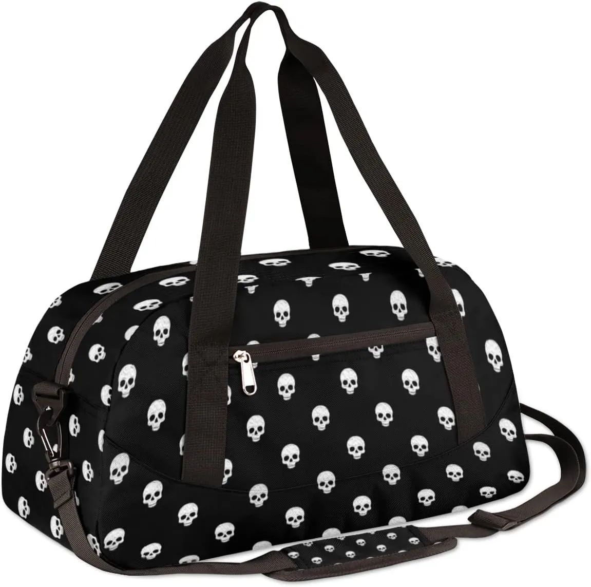 Skulls Kids Duffel Bag for Girls Boys Teens, Skull Oil Painting Dance Bag Overnight Small Duffel Bag Carry On Weekend Sports Gym Travel Bag for School Practice Gymnastics Ballet