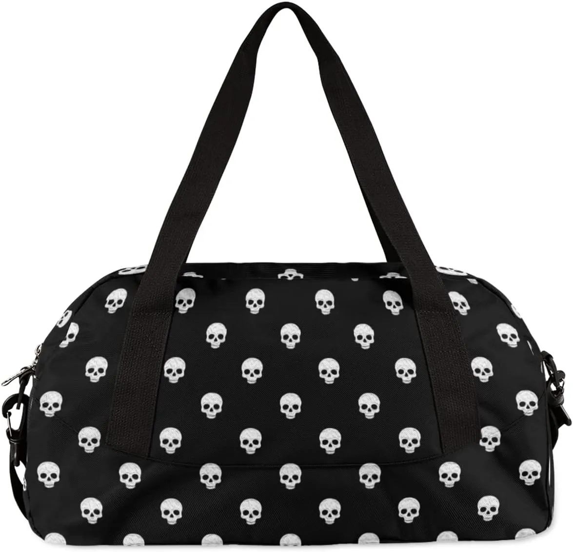 Skulls Kids Duffel Bag for Girls Boys Teens, Skull Oil Painting Dance Bag Overnight Small Duffel Bag Carry On Weekend Sports Gym Travel Bag for School Practice Gymnastics Ballet