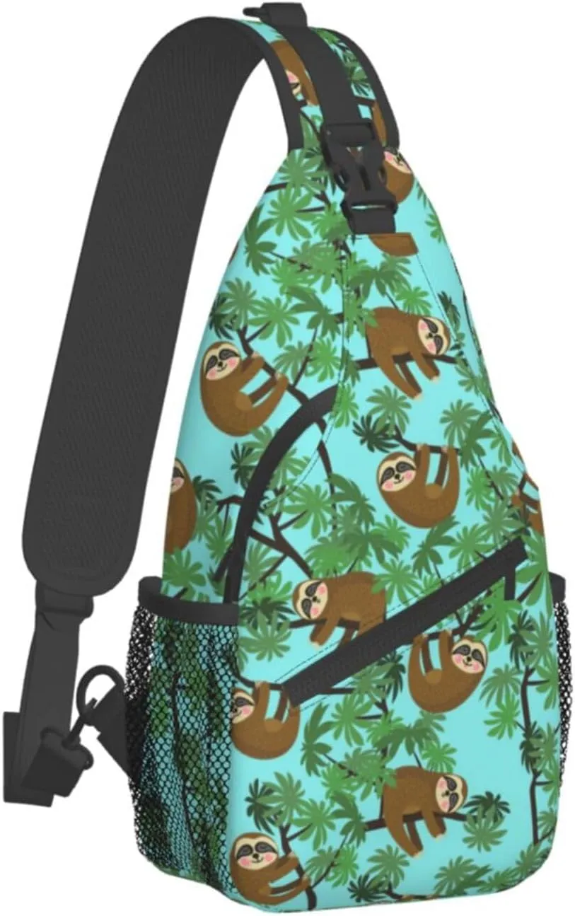 Sloth Sling Backpack Chest Bag Crossbody Shoulder Bag Gym Cycling Travel Hiking Daypack For Men Women