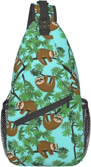 Sloth Sling Backpack Chest Bag Crossbody Shoulder Bag Gym Cycling Travel Hiking Daypack For Men Women