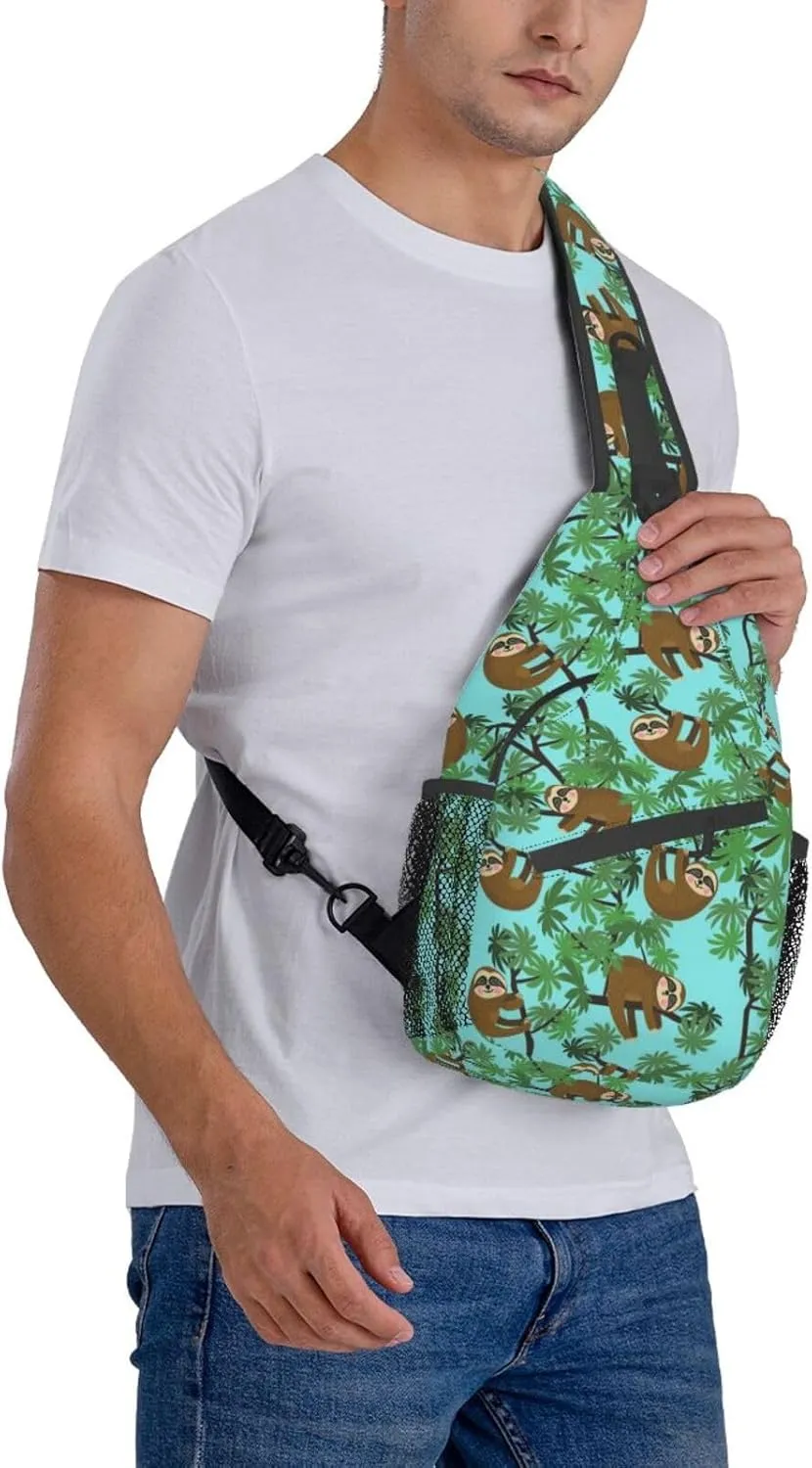 Sloth Sling Backpack Chest Bag Crossbody Shoulder Bag Gym Cycling Travel Hiking Daypack For Men Women